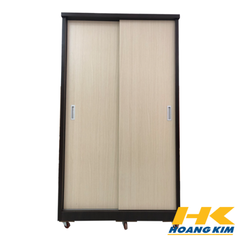 Tủ Áo Cửa Lùa Gỗ Công Nghiệp MDF Melamine Kem Nâu