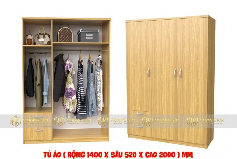 Tủ Min Nẹp Có Hộc Kéo 1m4x2