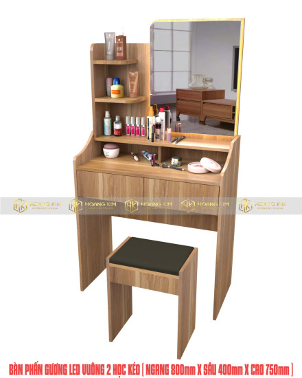 Bàn Phấn Gương Led Vuông,2 Học Kéo-919