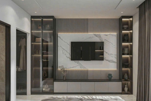 Hệ vách Tivi phòng khách - VPK008