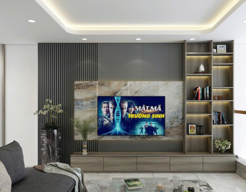 Hệ vách Tivi phòng khách - VPK009