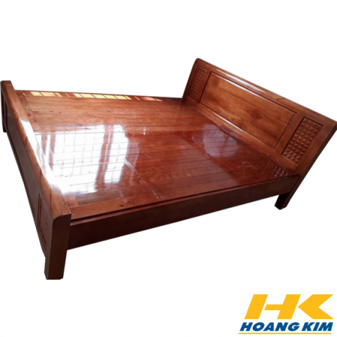 Giường Ngủ Gỗ Sồi 1m8x2m Mặt Phản Màu Cánh Gián