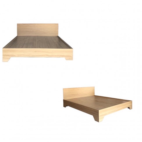 Giường Ngủ Gỗ MDF Melamine Chân Cao Màu Vàng HK 388