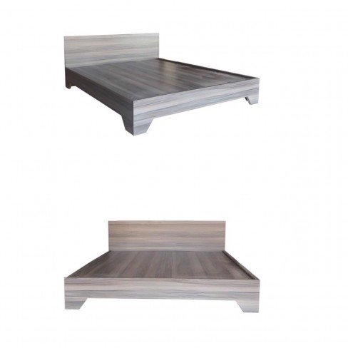 Giường Ngủ Gỗ MDF Melamine Chân Cao Màu Nết HK 915
