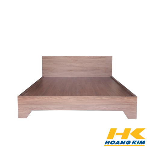 Giường Ngủ Gỗ MDF Melamine Chân Cao Màu Óc Chó HK 577