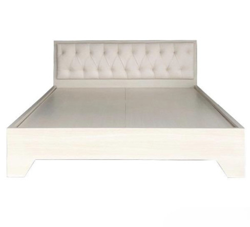 Giường Ngủ Gỗ MDF Phủ Melamine Bọc Nệm Chân Cao Màu Vân Lim HK 240