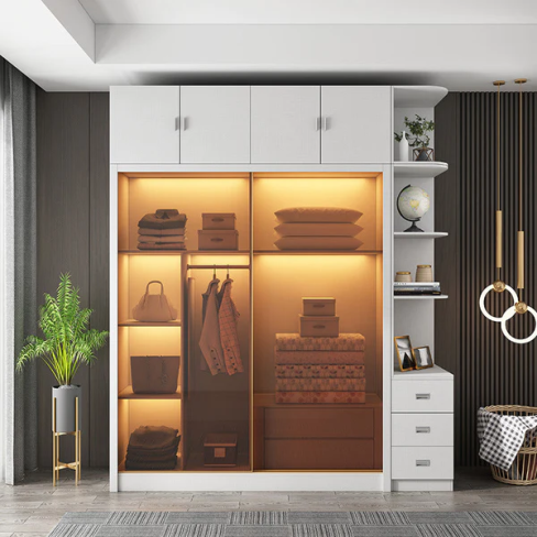 Tủ áo MDF - cánh kính khung nhôm CK05