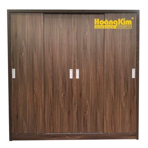 Tủ Áo Cửa Lùa 2m Gỗ MDF Melamine Màu Óc Chó