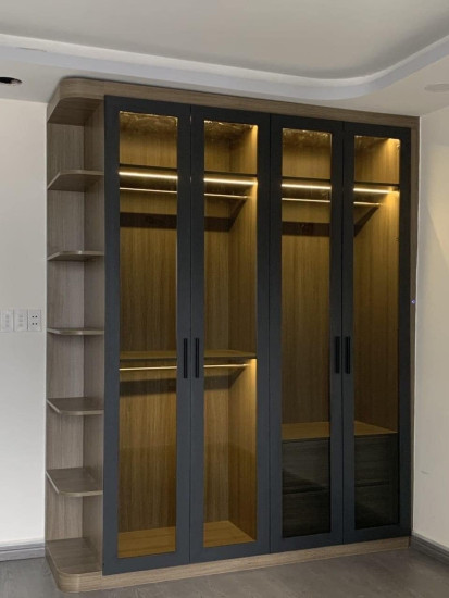 Tủ áo gỗ MDF - cánh kính khung MDF CK12