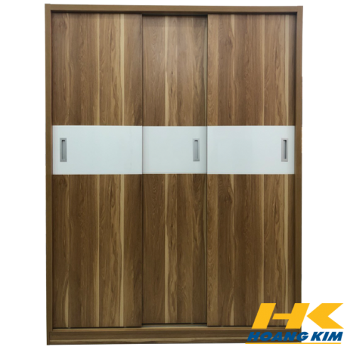 Tủ Áo Cửa Lùa 1m6 Gỗ MDF Melamine Màu Vàng 919 Sọc Trắng