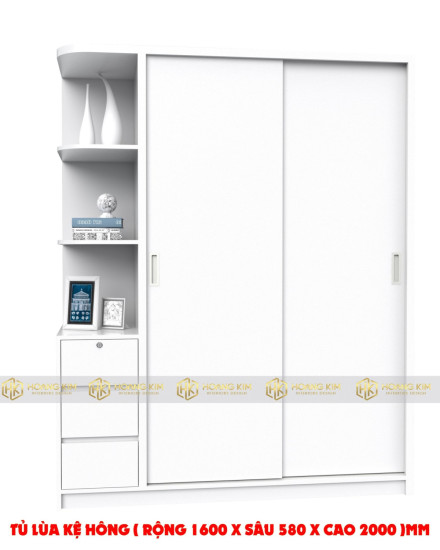 Tủ lùa kệ hông 1m6x2m ( Mã màu 101T )