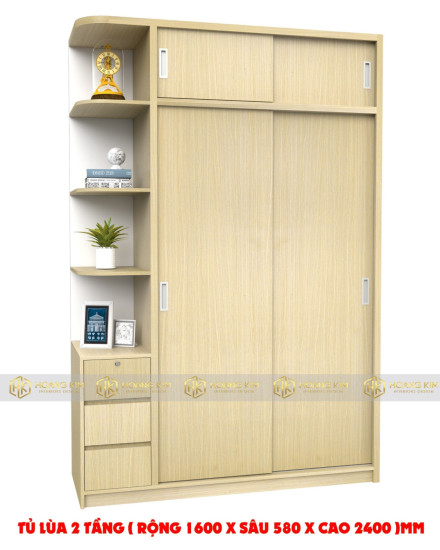 Tủ lùa 1m6x2m4 2 tầng kệ hông ( Mã màu 240 )