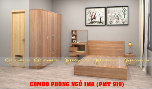 COMBO PHÒNG NGỦ TỦ ÁO CỬA MỞ 1M8 + GIƯỜNG 1M6 MÀU 919