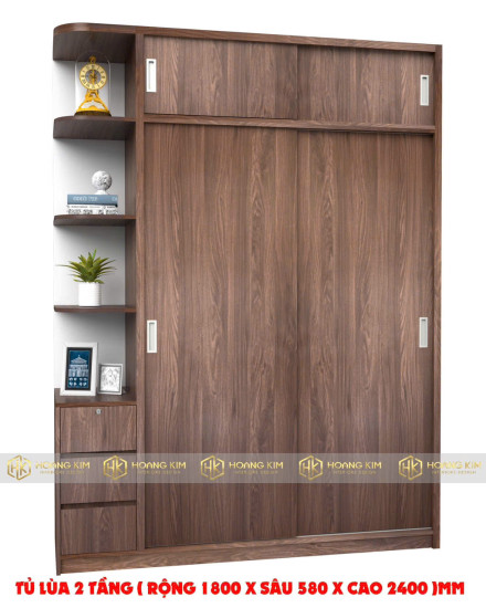 Tủ Lùa 2 Tầng 1m8x2m4 Có Kệ Hông-M577