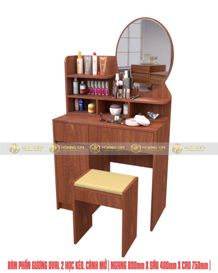 Bàn phấn Oval Cánh Mở Gương Thường-M209
