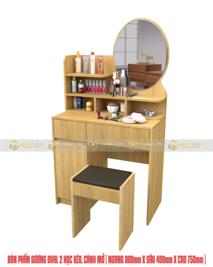 Bàn phấn gương Oval Cánh Mở Gương Thường-M388
