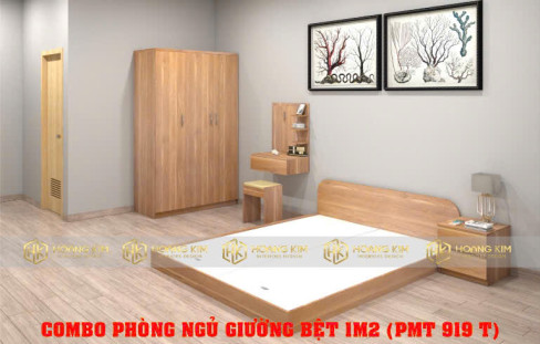 COMBO PHÒNG NGỦ TỦ ÁO CÁNH MỞ 1M2 + GIƯỜNG 1M2 MÀU 919