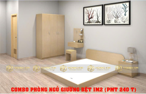 COMBO PHÒNG NGỦ TỦ CÁNH MỞ 1M2 + GIƯỜNG BỆT 1M2