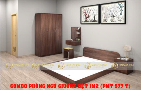 COMBO PHÒNG NGỦ TỦ ÁO CÁNH MỞ 1M4 + GIƯỜNG 1M2 MÀU 577
