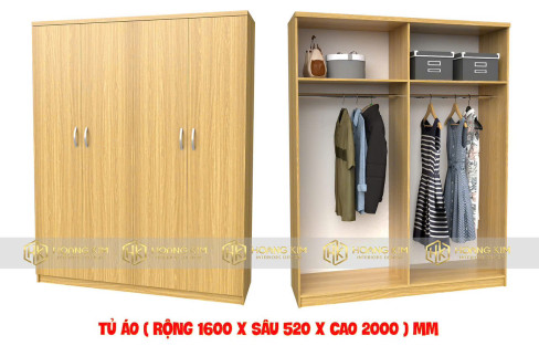 Tủ Min Nẹp 4 cánh 1m6x2
