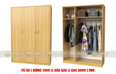 Tủ Min Nẹp 3 Cánh 1m4x2