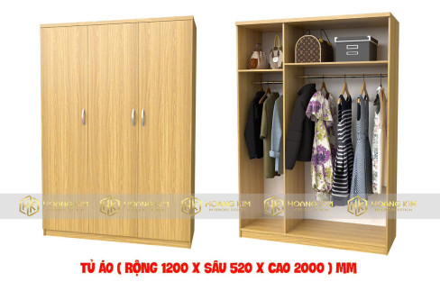 Tủ áo 3 cánh Gổ Công Nghiệp MDF Phủ melamine